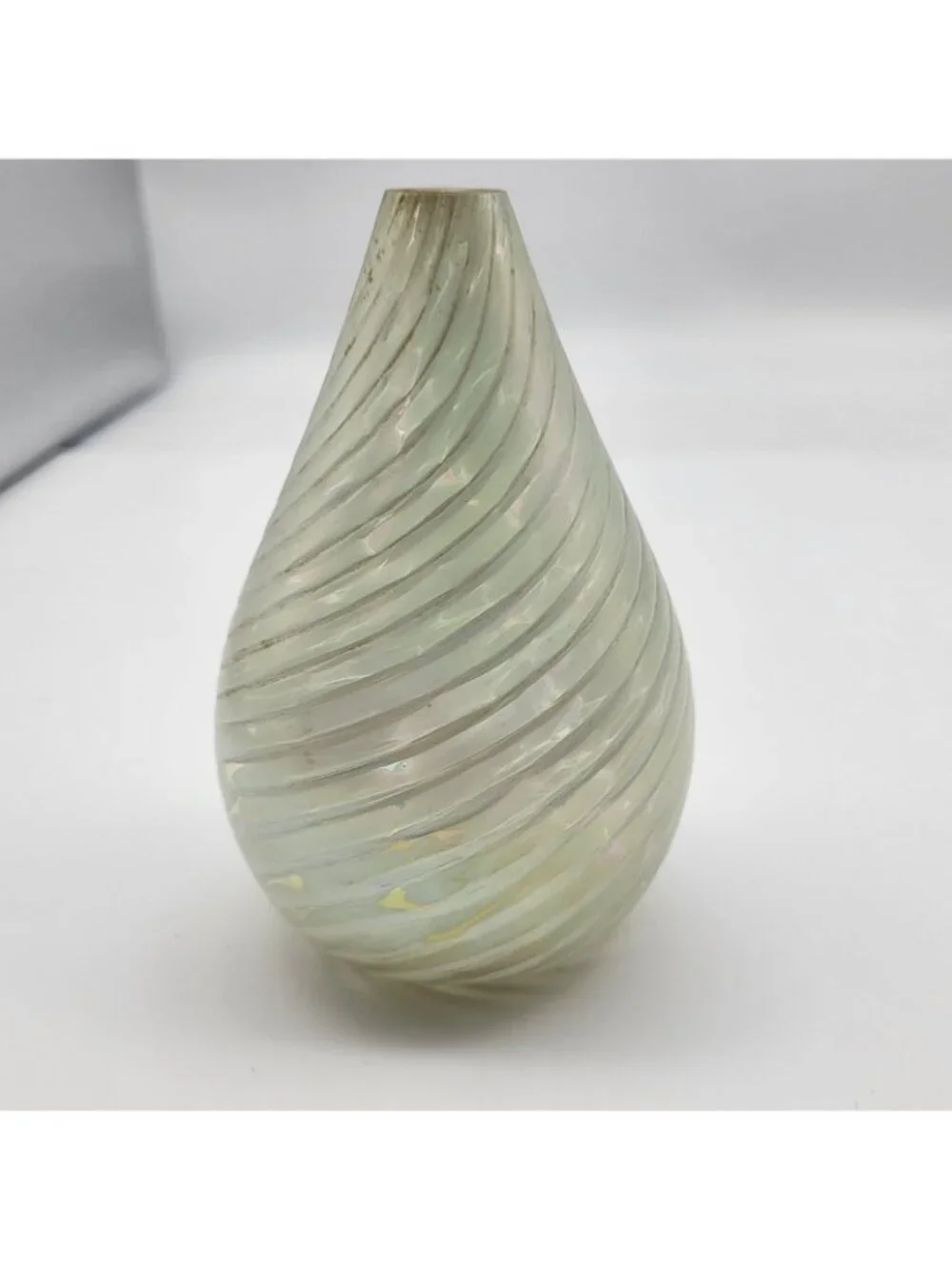 Fun Vintage Swirl Glass Iridescent bud vase oil lamp bottle